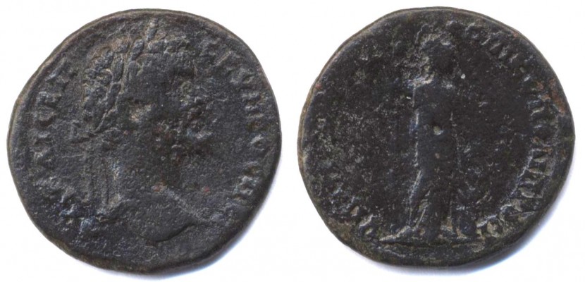 Moesia inferior, Nikopolis ad Istrum, 14. Septimius Severus, HrHJ (2018) 8.14.04.20 (plate coin)
Septimius Severus, AD 193-211
AE 28, 11.06g, 28.29mm, 195°
struck under governor Pollenius Auspex
obv. [AV K]AI CEP - CEVHROC P[ER]
        Laureate head r.
rev. VPA P[OL AVCPIK] - OC NIKOPOLI PROC IC
       Athena, helmeted, in long double Chiton, stg. frontal, head r., resting with raised r. hand on spear and holding in 
       lowered l. hand shield set on small base
ref. a) not in AMNG
      b) not in Varbanov (engl.)
      c) not in Hristova/Hoeft/Jekov (2015) No. 8.14.1.04.20 (this coin)
      For Auspex is no Athena listed, probably unique
extremely rare (unique?), S-S+, nearly black, corroded

