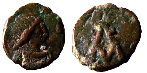 Vandals, Gelimer (530-534), nummus, Carthago, TAF A21
