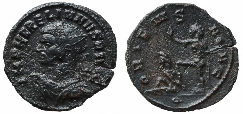 AURELIAN RIC TEMP 1670 
OBVERSE: IMP AVRELIANVS AVG
REVERSE: ORIENS AVG
BUST TYPE: A1 = Radiate, cuirassed and draped bust left
FIELD / EXERGUE MARKS: -/-//Q
MINT: ROMA
ISSUE: 5 (autumn 273)
WEIGHT: 3,37 g
RIC TEMP: 1670/1 this example! (only 2 ex. cited in total)
Coll. no. 237 

Note: rare and desirable bust type!

Provenance: PAUL FRANCIS JACQUIER AUCTION 45 LOT 1151 = ex. Philippe Gysen collection
