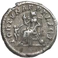 Reverse of a silver denarius of Julia Domna showing Fortuna