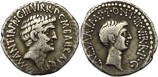 |Marc| |Antony|, |Roman| |Republic,| |Second| |Triumvirate,| |Mark| |Antony| |and| |Octavian,| |Spring| |-| |Early| |Summer| |41| |B.C.||denarius|
