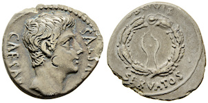 |Augustus|, |Augustus,| |16| |January| |27| |B.C.| |-| |19| |August| |14| |A.D.||denarius|