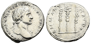 |Arabia|, |Trajan,| |25| |January| |98| |-| |8| |or| |9| |August| |117| |A.D.,| |Arabian| |Tridrachm| |Series,| |"Rome"| |Style||tridrachm|