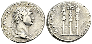 |Trajan|, |Trajan,| |25| |January| |98| |-| |8| |or| |9| |August| |117| |A.D.,| |Arabian| |Tridrachm| |Series,| |"Rome"| |Style||tridrachm|