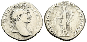|Trajan|, |Trajan,| |25| |January| |98| |-| |8| |or| |9| |August| |117| |A.D.||denarius|