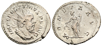 |Postumus|, |Romano-Gallic| |Empire,| |Postumus,| |Summer| |260| |-| |Spring| |269| |A.D.||antoninianus|