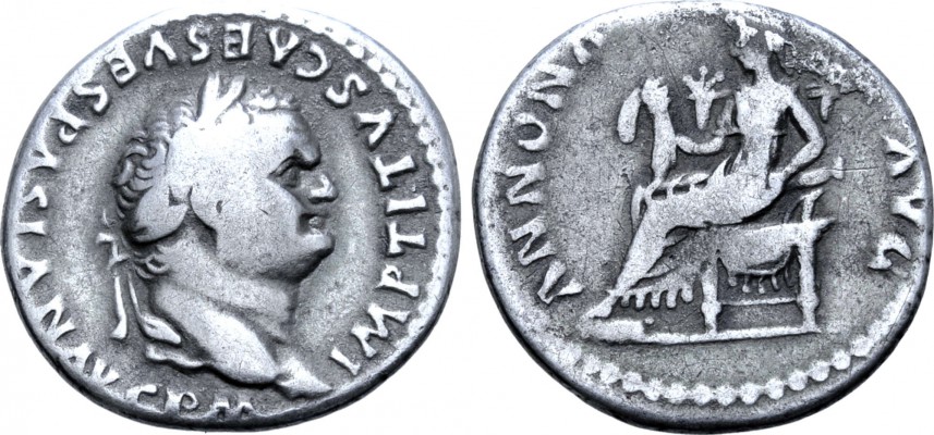 RIC 016A Titus
AR Denarius, 2.83g
Rome mint, 79 AD
Obv: IMP TITVS CAES VESPASIAN AVG P M; Head of Titus, laureate, bearded, r.
Rev: ANNONA AVG; Annona std. l., with sack of corn ears
RIC 16A (R3). BMC -. RSC -. BNC -.
Ex Roma Numismatics E-Sale 58, 20 June 2019, lot 1078.

A unique First issue Annona paired with a Second issue obverse legend. The Annona reverse was a carry-over type struck for Titus as Caesar under Vespasian just before his death and was likely issued in the first few days of Titus' reign as a stop-gap until new reverse designs could be created. It is by far the rarest type from the First issue. The obverse legend changed in the second issue from the First issue's IMP T CAESAR to IMP TITVS CAES, this would be the standard obverse legend on the denarii for the remainder of the reign. The appearance of the Annona type with the new obverse legend is possibly a mule using an old First issue reverse die with a new Second issue obverse. There is a slight possibility that it was an intentional strike, but the fact that no other Second issue Annona specimens have surfaced is a strong indication it is accidental.

I informed Ian Carradice of the piece and he has assigned it RIC 16A in the upcoming RIC II.1 Addenda with the note: 'Perhaps a mule, with rev die from the previous issue'.

Good Roman style. 
