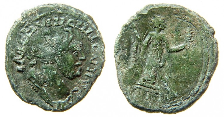 Irregular Pax
Carausius 287-93AD
Antoninianus
Obv "IM CAVIVCIVS FN AVG”
Radiate, draped and cuirassed bust right
Rev Pax standing right with transverse sceptre
Irregular mint
Ex Vogelaar collection
Keywords: carausius