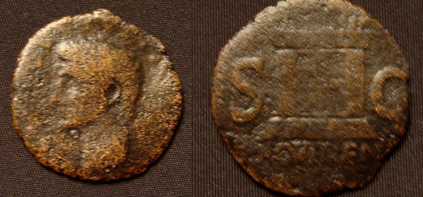 Augustus under Tiberius
Copper as Commemorative minted by Tiberius 22 - 30 A.D
Obverse: DIVVS AVGVSTVS PATER, radiate head left
Reverse: PROVIDENT S C, altar with double panelled door, ornaments on top
