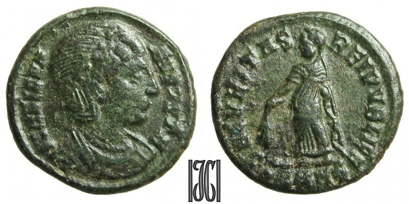 157. Helena (Wife of Constantius I Chlorus)
Av.: FL HELENA AVGVSTA
Rv.: SECVRITAS REIPVBLICE
Ex.: dot SMH epsilon

AE Follis Ø18 / 2.5g
RIC VII Heraclea 95

Keywords: HELENA SECVRITAS REIPVBLICE