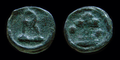 B 035 Basil I. the Macedonian (867-886 A.D.), SB 1719, AE-18, Cherson,
B 035 Basil I. the Macedonian (867-886 A.D.), SB 1719, AE-18, Cherson,
avers:- Large B on exergual line.
revers:- Cross floriate on two steps, great pellet on each side.
exe:-/-//--, diameter: 18mm, weight: g, axis: h,
mint: Cherson, date: A.D., ref: SB 1719, p-329,
Q-001
Keywords: B 035 Basil I. the Macedonian (867-886 A.D.), SB 1719, AE-18, Cherson,