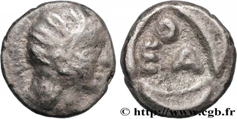 05 Attica, Athenian Tritartemorion
Obv: Head of Athena r. wearing Attic helmet with three olive leaves and a floral scroll, profile eye.
Rev:, E☉A within three crescents - horns inward - arranged in a circle, all within incuse square.
Denomination: silver tritartemorion; Mint: Athens; Date: c. 400/390 - 294 BC<sup>1</sup>; Weight: .78g; Diameter: 9mm; Die axis: 0º; References, for example: Traité p. 102 no. 36 pl. CXC 21 - 24, var. two legend arrangements and two arrangements indistinguishable; Svoronos Athens pl. 17, 44 - 48, var. legend arrangement; SGCV I 2542, var. legend arrangement; Kroll 21 a and b, pl. 3, 21a<sup>2</sup>; SNG München 118 - 122, var. legend arrangement; HGC 4, 1668, var. legend arrangement.

Notes:
<sup>1</sup>This is the date given in HGC 4.
<sup>2</sup>Kroll’s referenced legend arrangement is different than on this coin, although he does state that variations exist. He does not enumerate those variations.

Provenance: Ex. cgb.fr Numismatics March 12, 2024

Photo Credits: cgb.fr Numismatics

<b>[url=https://www.forumancientcoins.com/gallery/displayimage.php?pid=186451]CLICK FOR SOURCES[/url]</b>

